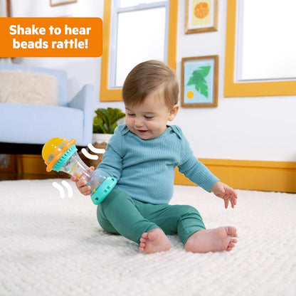Bright Starts, Linterna Just for Sun con Sonidos de Animales, Cuentas Estilo Palo de Lluvia y Espejo, Juguete Interactivo Unisex para Bebés Desde 6 Meses