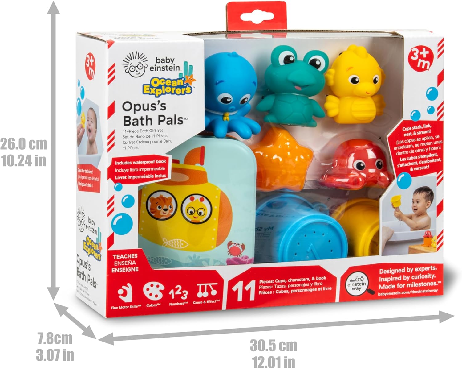 Baby Einstein Ocean Explorers Set de Regalo de 11 Piezas Opus Bath Pals de la colección, a Partir de 3 Meses