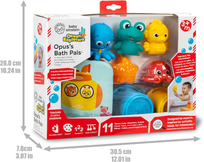 Baby Einstein Ocean Explorers Set de Regalo de 11 Piezas Opus Bath Pals de la colección, a Partir de 3 Meses