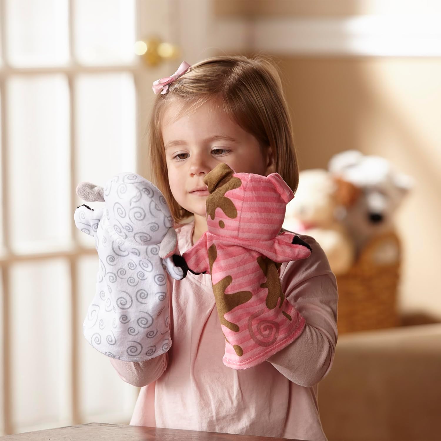 Melissa & Doug Boerderijvriendjes handpoppen | Handpoppen en poppenkasten | Zacht speelgoed | 2+ | Cadeau voor jongens en meisjes