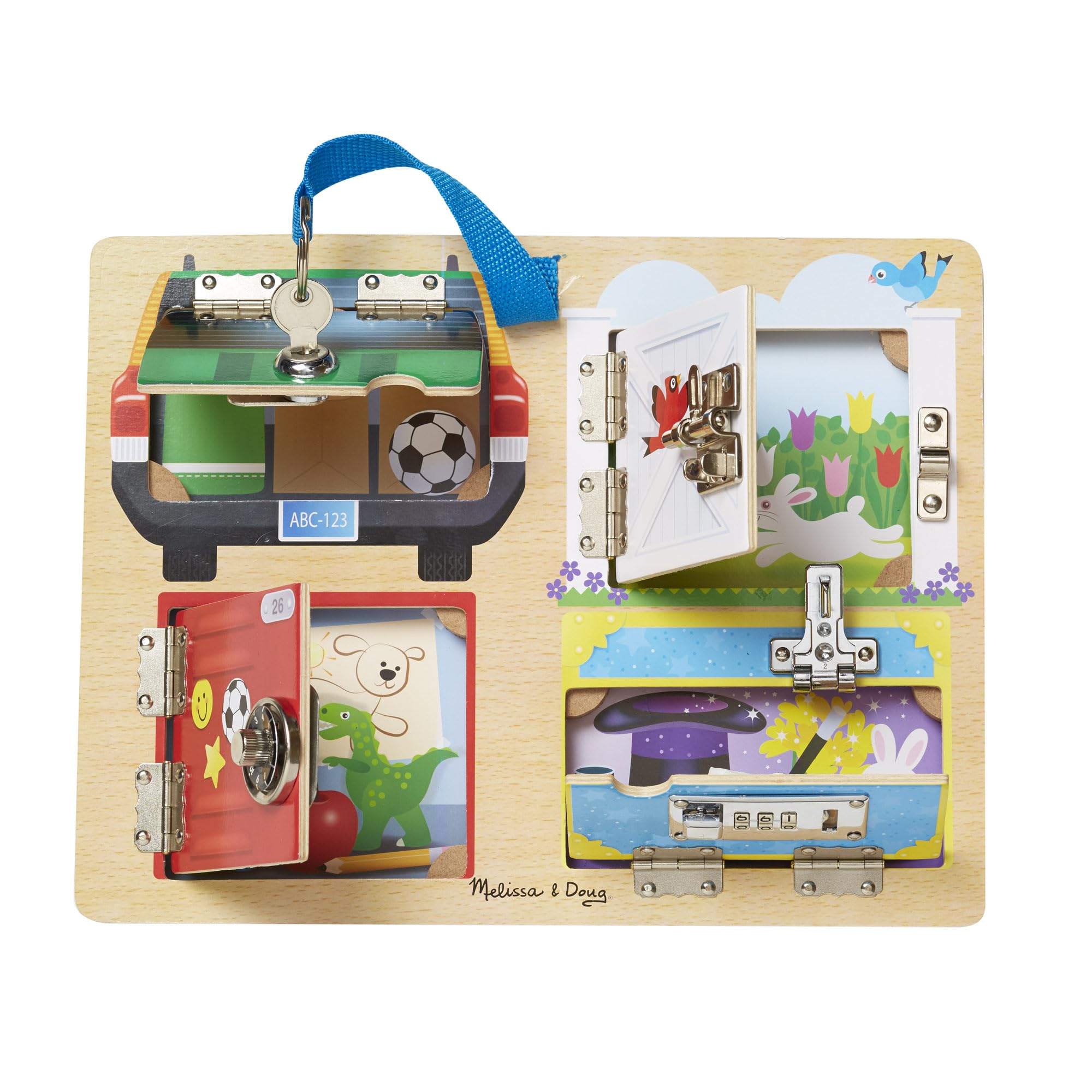 Melissa & Doug Activiteitenbord met sloten en grendels - Educatief houten speelgoed