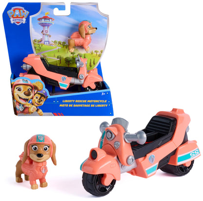 PAW PATROL - Liberty’s Rettungs-Motorrad mit Spielfigur (Basis Fahrzeug), authentische Details, Spielzeug-Motorrad für Kinder ab 3 Jahren