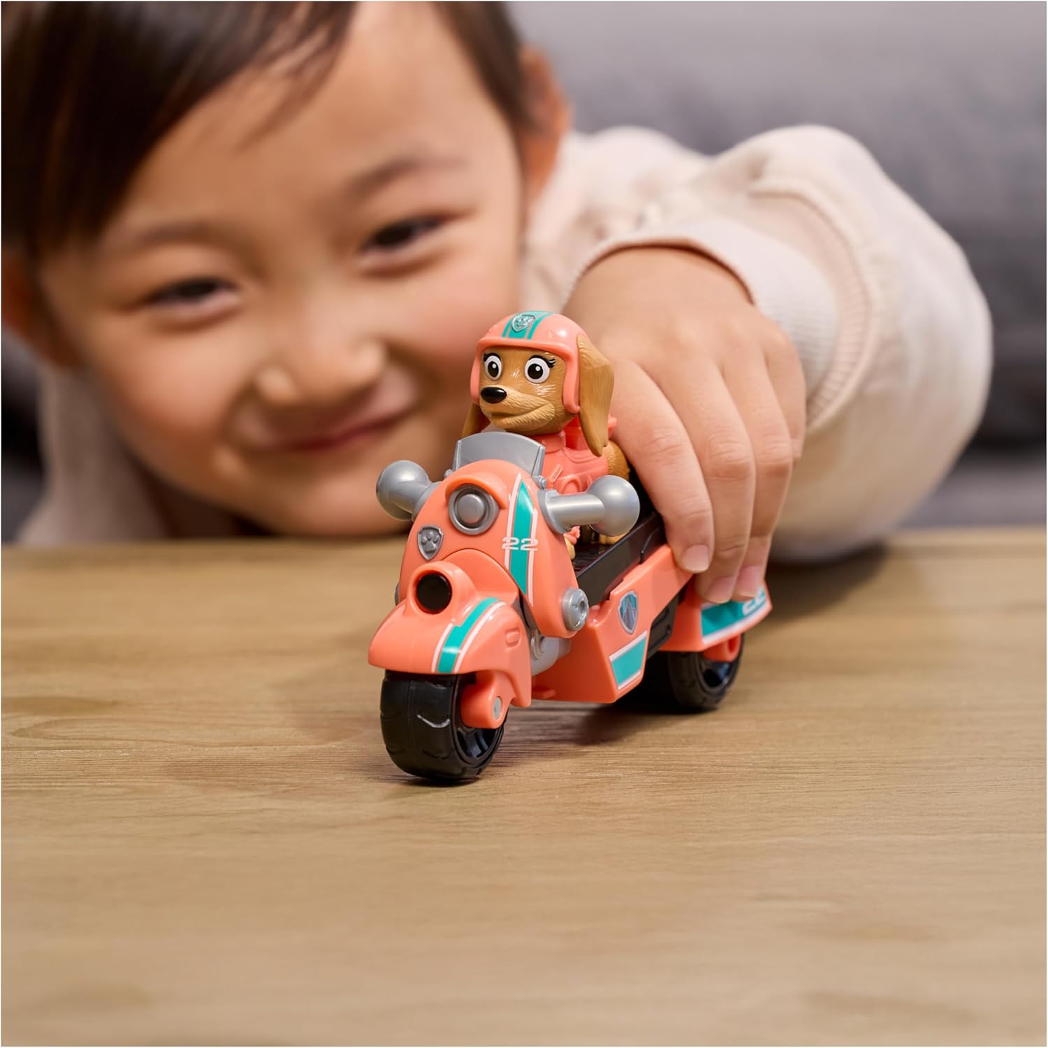 PAW PATROL - Liberty’s Rettungs-Motorrad mit Spielfigur (Basis Fahrzeug), authentische Details, Spielzeug-Motorrad für Kinder ab 3 Jahren