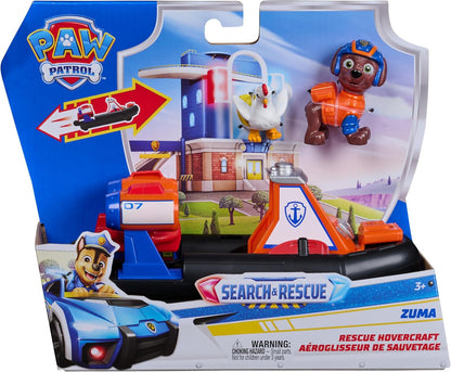 PAW PATROL - Search & Rescue: Zumas Rettungs-Fahrzeug, Boot mit Rückziehmotor, ca. 13 cm, inkl. Hunde-Figur und Henrietta, detailgetreues Design zur Serie, Spielzeug ab 3 Jahren