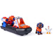 PAW PATROL - Search & Rescue: Zumas Rettungs-Fahrzeug, Boot mit Rückziehmotor, ca. 13 cm, inkl. Hunde-Figur und Henrietta, detailgetreues Design zur Serie, Spielzeug ab 3 Jahren