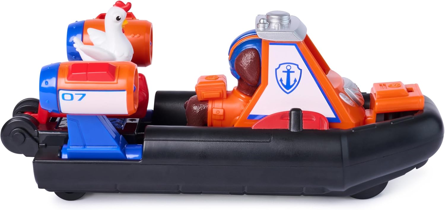 PAW PATROL - Search & Rescue: Zumas Rettungs-Fahrzeug, Boot mit Rückziehmotor, ca. 13 cm, inkl. Hunde-Figur und Henrietta, detailgetreues Design zur Serie, Spielzeug ab 3 Jahren