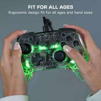 Turtle Beach Afterglow Doorzichtig bekabelde gamingcontroller Officieel gelicentieerd voor Nintendo Switch 2