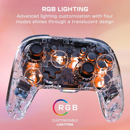 Turtle Beach Afterglow Doorzichtig draadloze controller Officieel gelicentieerd voor Nintendo Switch 2