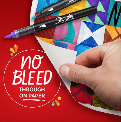 Sharpie - Creative Marker Acrylic Paint Pens - Brush Tip Water-Based Paint Markers - Black - 6 Count (2218069)
