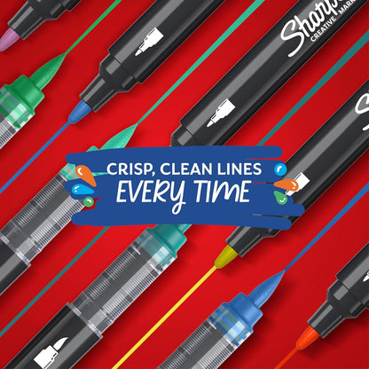 Sharpie - Creative Marker Acrylic Paint Pens - Brush Tip Water-Based Paint Markers - Black - 6 Count (2218069)