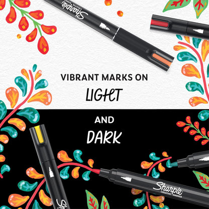 Sharpie - Creative Marker Acrylic Paint Pens - Brush Tip Water-Based Paint Markers - Black - 6 Count (2218069)