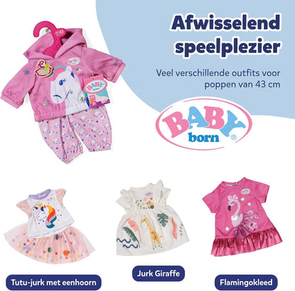 BABY born Eenhoorn-outfit - Poppen kleding voor poppen van 43 cm - Hoogwaardige poppenaccessoires - Geschikt voor kinderen vanaf 3 jaar