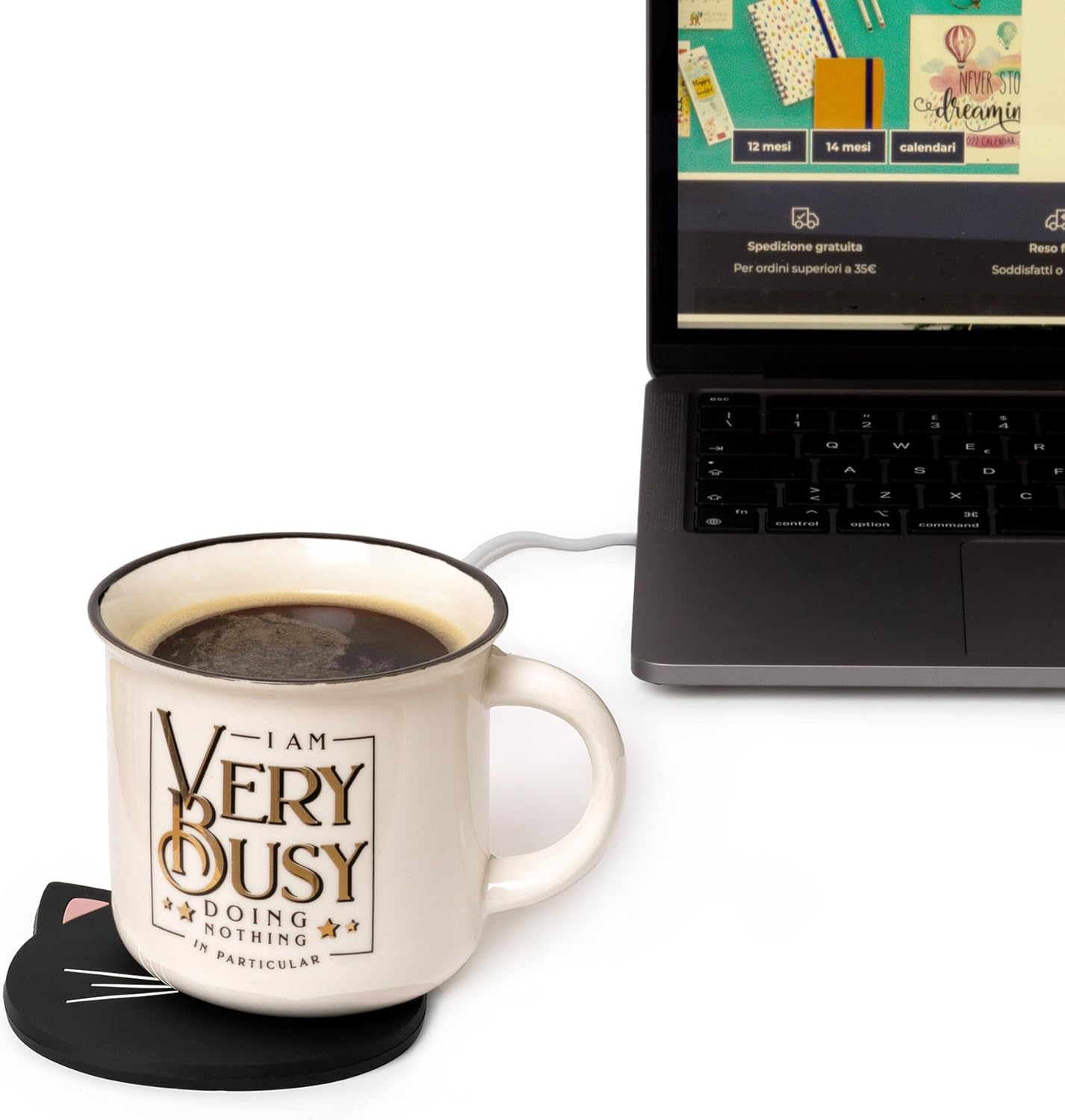 Legami Type-C Cable Mug Warmer - Warm It Up - Kitty (Replacing Wiu0006)
