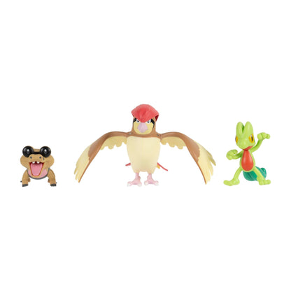 Pokémon Battle Figure 3 Pack - Features 2-Inch Sandile and Treecko and 3-Inch Pidgeotto Battle Figures
