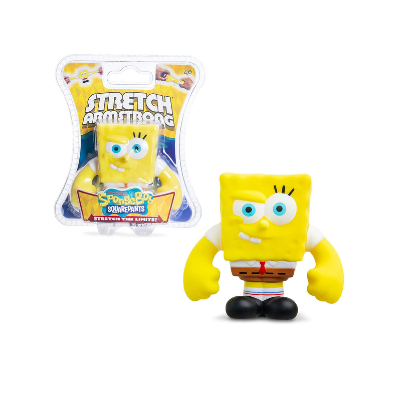 Basic Fun Stretch Armstrong Mini Spongebob – 3" Stretch Action Figure with Oversized Arms – Try Me Packaging – Collectible Toy for Children 4+ Years