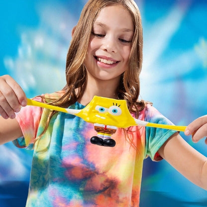 Basic Fun Stretch Armstrong Mini Spongebob – 3" Stretch Action Figure with Oversized Arms – Try Me Packaging – Collectible Toy for Children 4+ Years