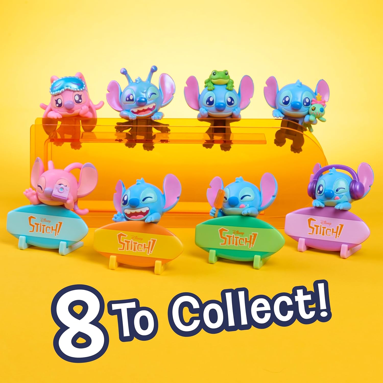 Disney Stitch Attachmeez Collectible Mini Figure Blind Box - Hangs Off Books, Phones, Cups & More, Unbox, Attach & Display, For Kids, Fans & Collectors by Just Play