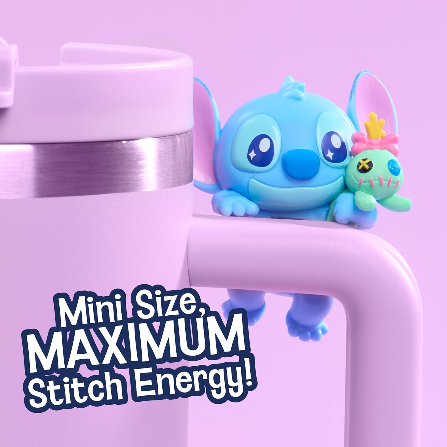 Disney Stitch Attachmeez Collectible Mini Figure Blind Box - Hangs Off Books, Phones, Cups & More, Unbox, Attach & Display, For Kids, Fans & Collectors by Just Play