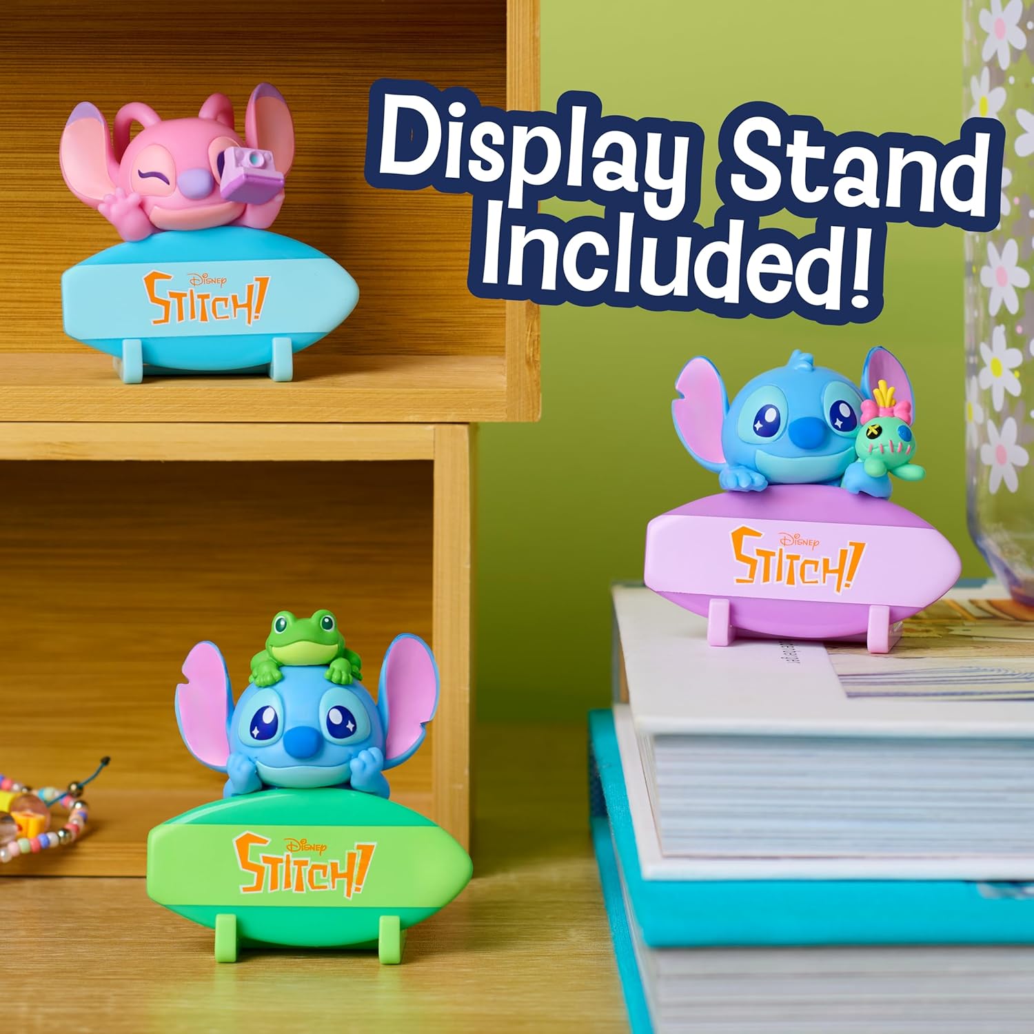 Disney Stitch Attachmeez Collectible Mini Figure Blind Box - Hangs Off Books, Phones, Cups & More, Unbox, Attach & Display, For Kids, Fans & Collectors by Just Play