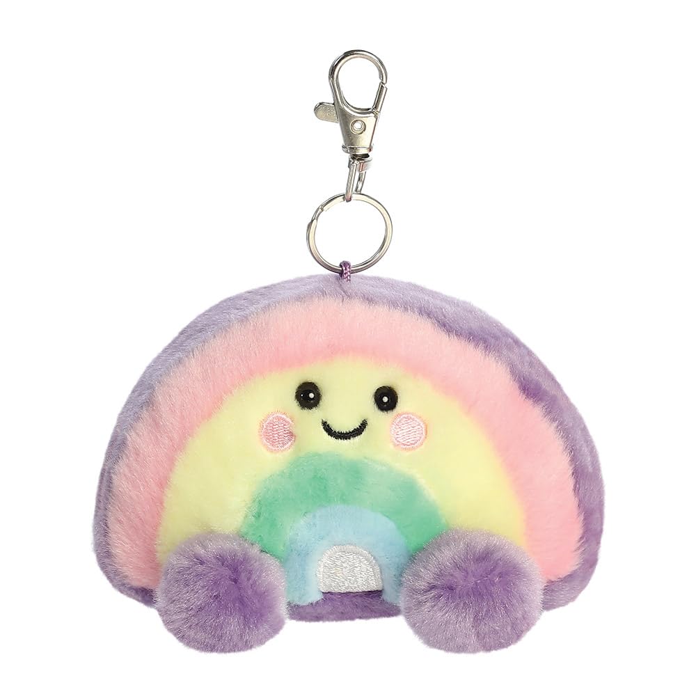 AURORA, 34189, Palm Pals Vivi Rainbow Clip-On, 10cm, Soft Toy, Purple