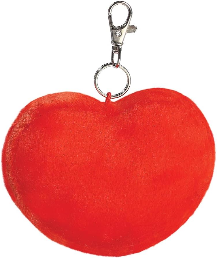 AURORA, 34193, Palm Pals Amore Heart Clip-On, 10cm, Soft Toy, Red