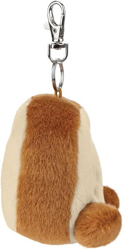 AURORA,61651, Palm Pals Buttery Toast Clip-On, 10cm, Soft Toy, Brown