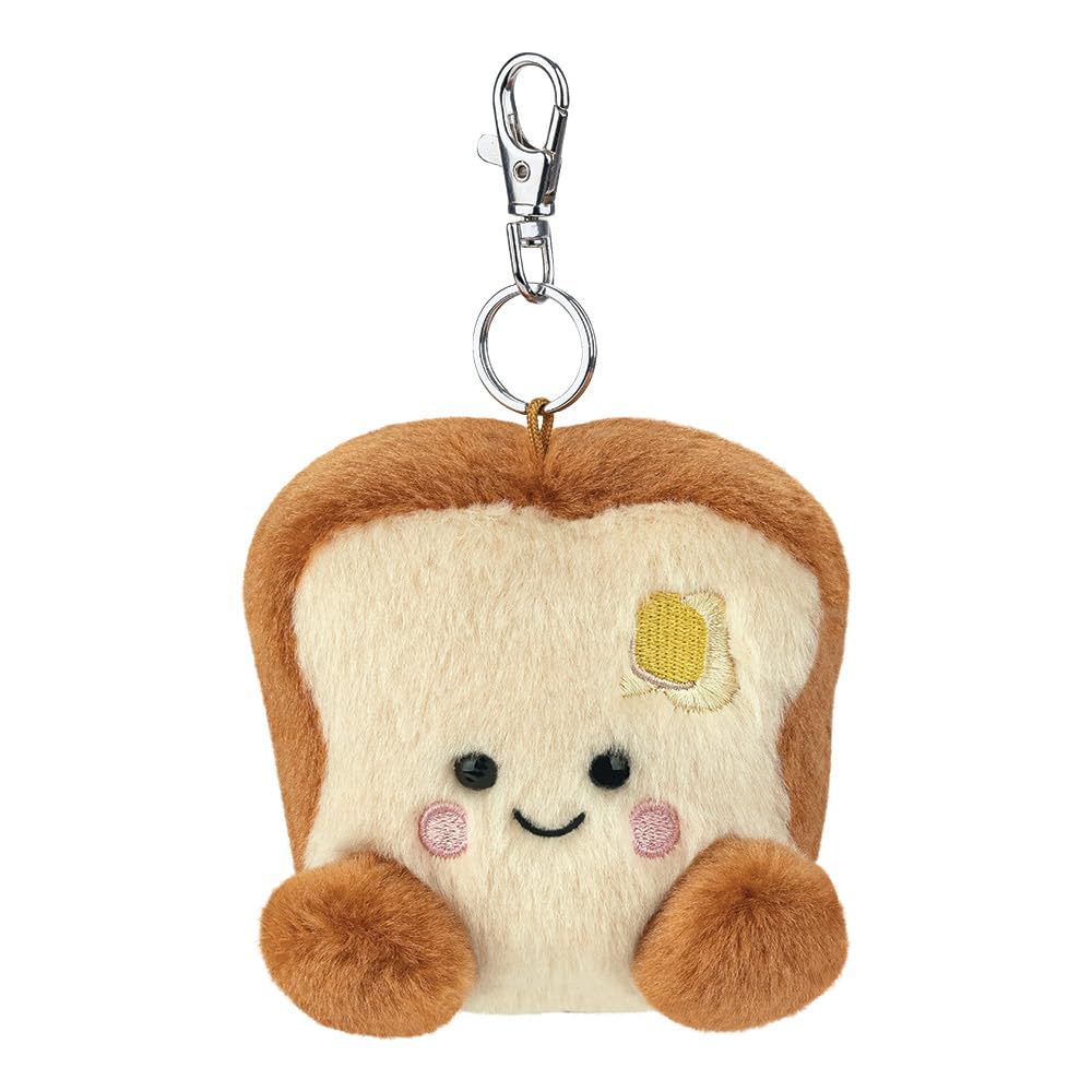 AURORA,61651, Palm Pals Buttery Toast Clip-On, 10cm, Soft Toy, Brown