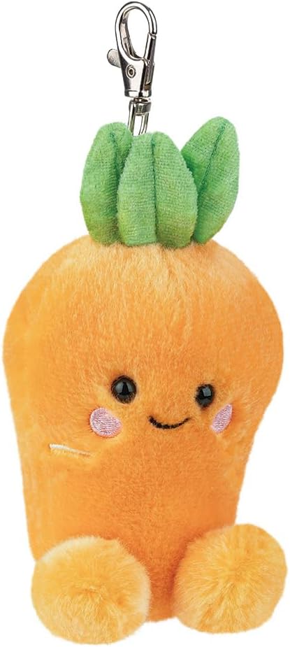 AURORA, 61652, Palm Pals Cheerful Carrot Clip-On, 10cm, Soft Toy, Orange