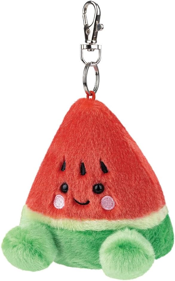 AURORA, 61653, Palm Pals Sandy Watermelon Clip-On, 10cm, Soft Toy, Red & Green