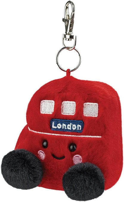 AURORA, 61657, Palm Pals Bertie Red Bus Clip-On, 10cm, Soft Toy, Red