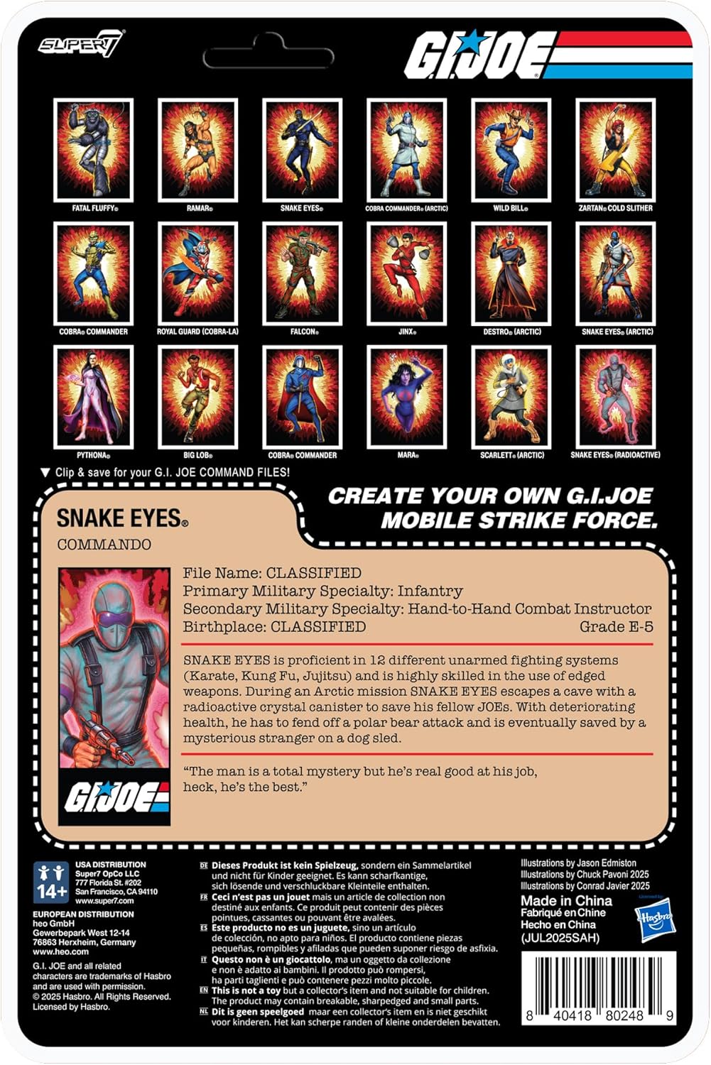 Super7 G.I. Joe ReAction + Wave 06 - Snake Eyes (Red Glow, Crystal Poison) Action Figure