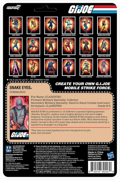 Super7 G.I. Joe ReAction + Wave 06 - Snake Eyes (Red Glow, Crystal Poison) Action Figure