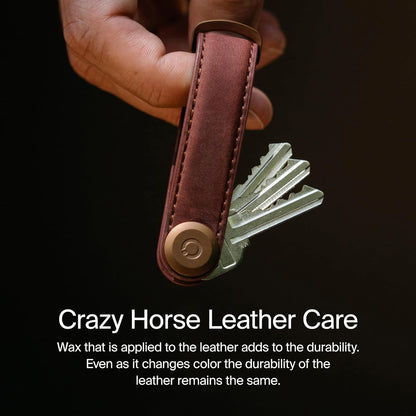 Orbitkey - Crazy Horse Leather Key Organiser - Chestnut Brown/Brown