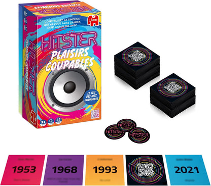 Hitster Guilty Pleasures – Board Game and Musical Atmosphere – Adult Game – Rediscover 100 Years of Musical Hits – To Play with Family and Friends – 2 to 10 Players – From 16 Years | Adult Game – Rediscover 100 Years of Musical Hits – To Play with Family