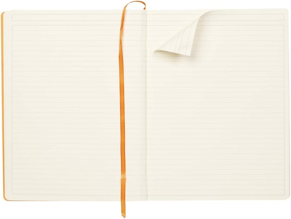 RHODIA 117701C - Silver Flexible Notebook - A4+ - Lined - 160 Detachable Pages - Ivory Clairefontaine Paper 90 g/m - Bookmark, Elastic Closure - Faux Leather Cover - Rhodiarama Collection