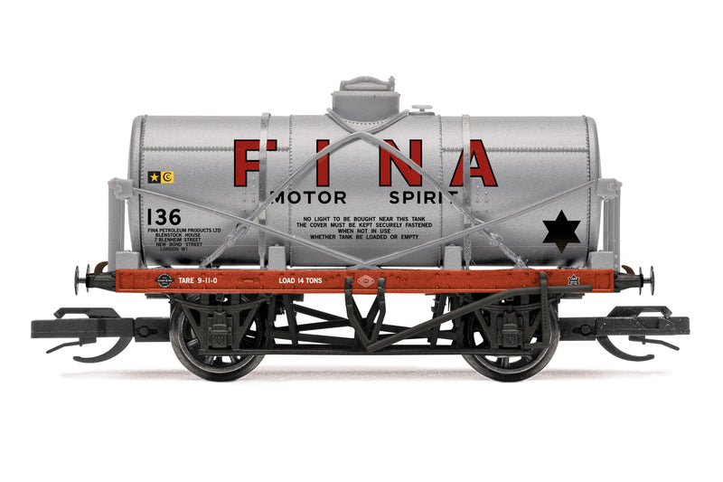 Hornby TT:120 TT6047 Fina '136' - 12T Tank Freight Wagon Era 4 Model Train Rolling Stock Railroad Car