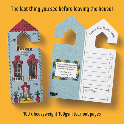 IF Journals for Life - Leave the House Lists, Tear-out door hanger shaped list book, For family and home organisation