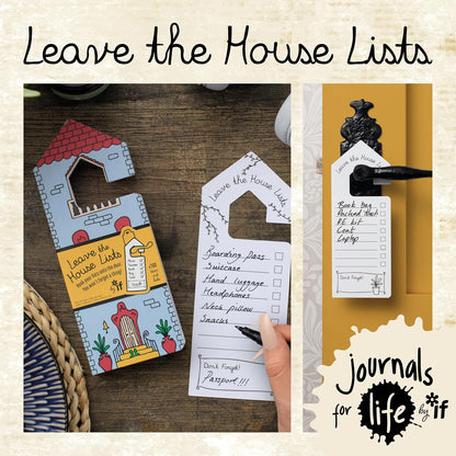 IF Journals for Life - Leave the House Lists, Tear-out door hanger shaped list book, For family and home organisation