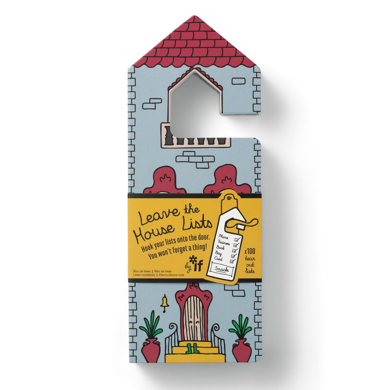 IF Journals for Life - Leave the House Lists, Tear-out door hanger shaped list book, For family and home organisation
