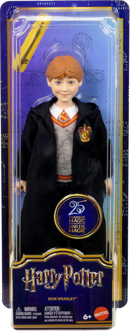 Mattel Harry Potter Toys, Ron Weasley Fashion Doll in Removable Signature Hogwarts Uniform With Wand Accessory, Inspired By The Movie, JGM20