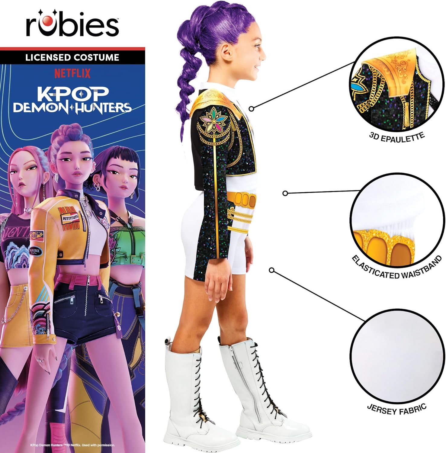 Rubies - K-Pop Classic Rumi Golden Costume -(142-154 Cm)