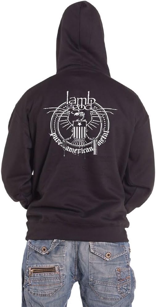 Lamb of God Skeleton Eagle Pullover Hoodie M Black