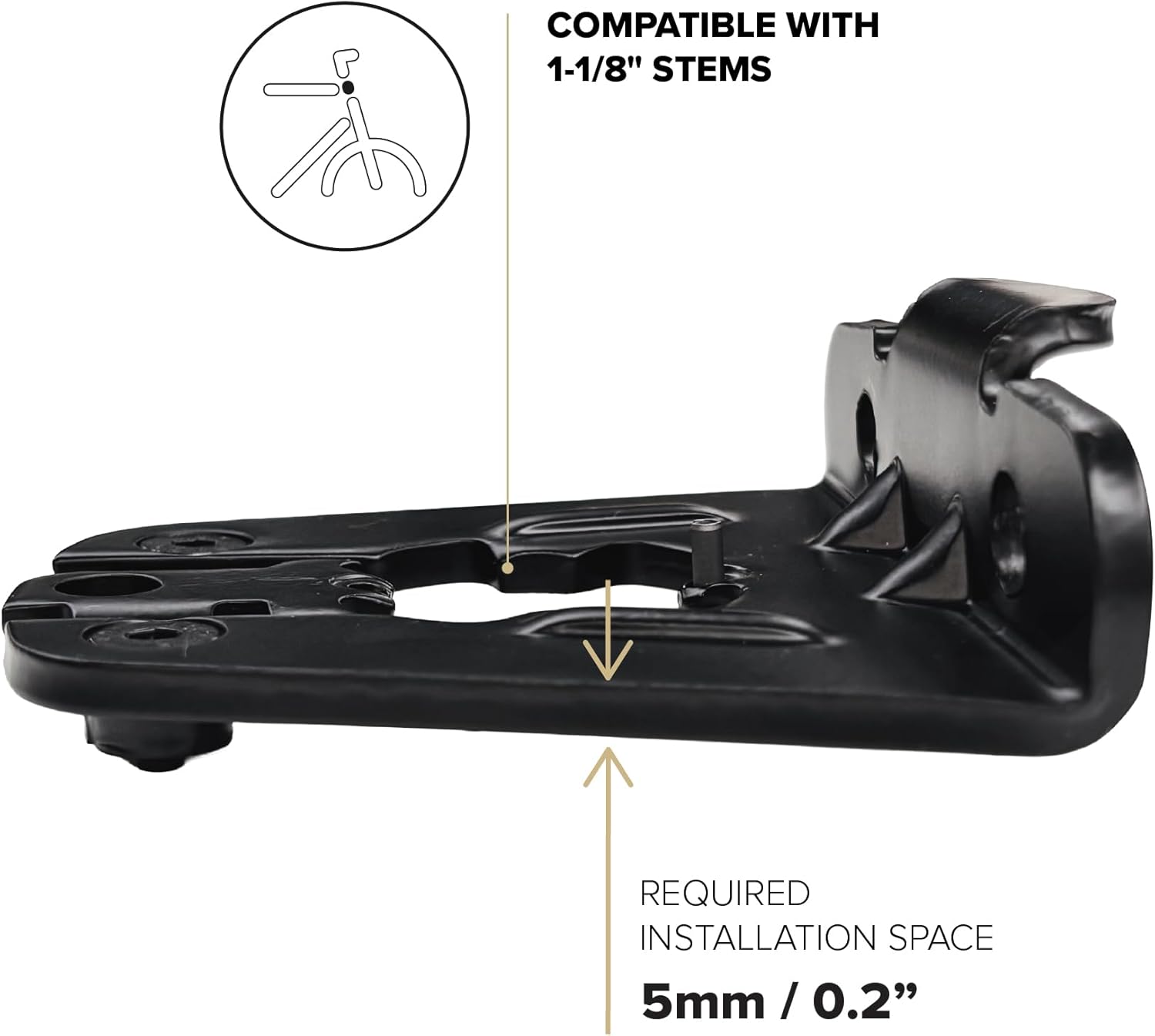 Polisport 8632900031 Adattatore A-Head Per Attacchi Con Cavi Standard E Integrati, Per Tutti I Seggiolini Anteriori Polisport, Richiede 5 Mm Di Montaggio, Nero