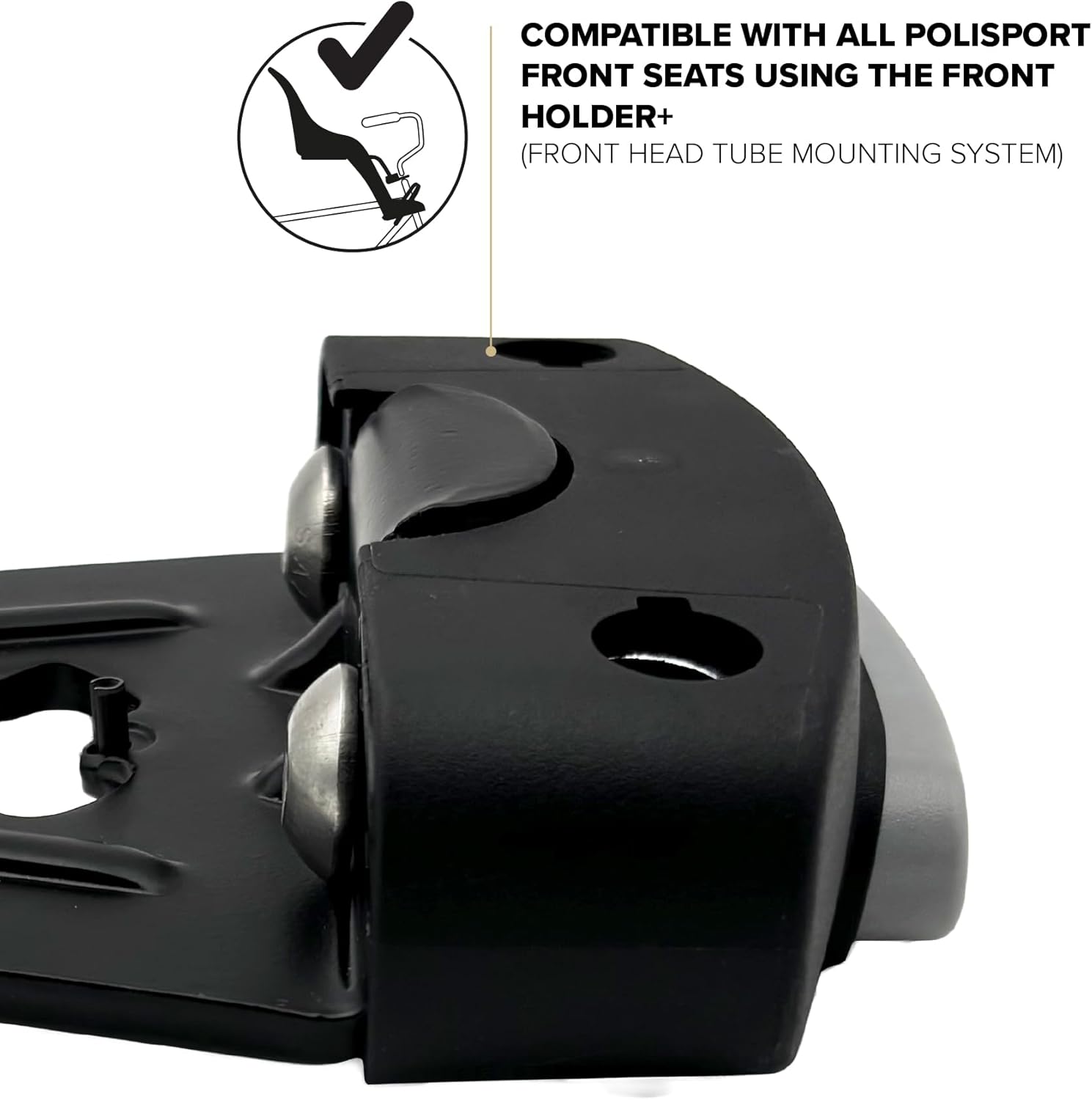 Polisport 8632900031 Adattatore A-Head Per Attacchi Con Cavi Standard E Integrati, Per Tutti I Seggiolini Anteriori Polisport, Richiede 5 Mm Di Montaggio, Nero