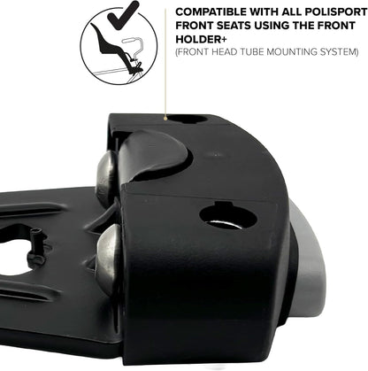 Polisport 8632900031 Adattatore A-Head Per Attacchi Con Cavi Standard E Integrati, Per Tutti I Seggiolini Anteriori Polisport, Richiede 5 Mm Di Montaggio, Nero