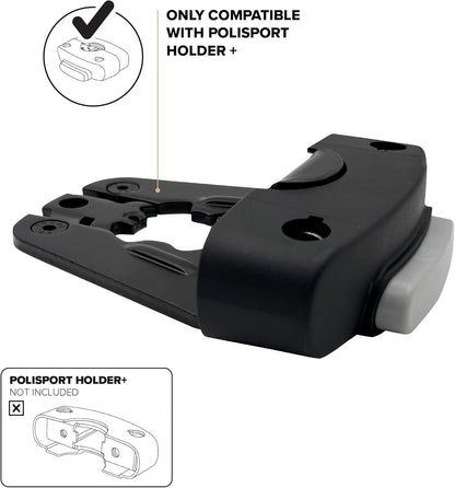 Polisport 8632900031 Adattatore A-Head Per Attacchi Con Cavi Standard E Integrati, Per Tutti I Seggiolini Anteriori Polisport, Richiede 5 Mm Di Montaggio, Nero