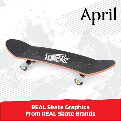 TECH DECK, April Handboard; Authentic Mini Skateboards, Kids Toys for Boys & Girls, Ages 6 and up (Hands Use Only