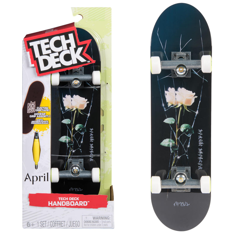 TECH DECK, April Handboard; Authentic Mini Skateboards, Kids Toys for Boys & Girls, Ages 6 and up (Hands Use Only