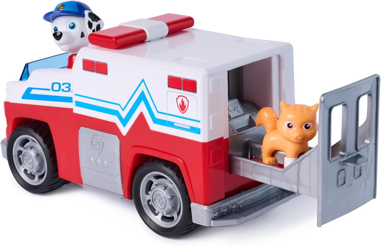 Paw Patrol: Search & Rescue, Marshall Rescue Responder Vehicle with 2 Figures, Toy Truck with Pull-Back Action, Kids Toys for Boys and Girls Ages 3+