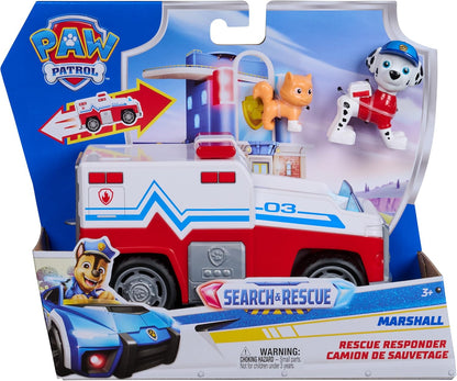 Paw Patrol: Search & Rescue, Marshall Rescue Responder Vehicle with 2 Figures, Toy Truck with Pull-Back Action, Kids Toys for Boys and Girls Ages 3+